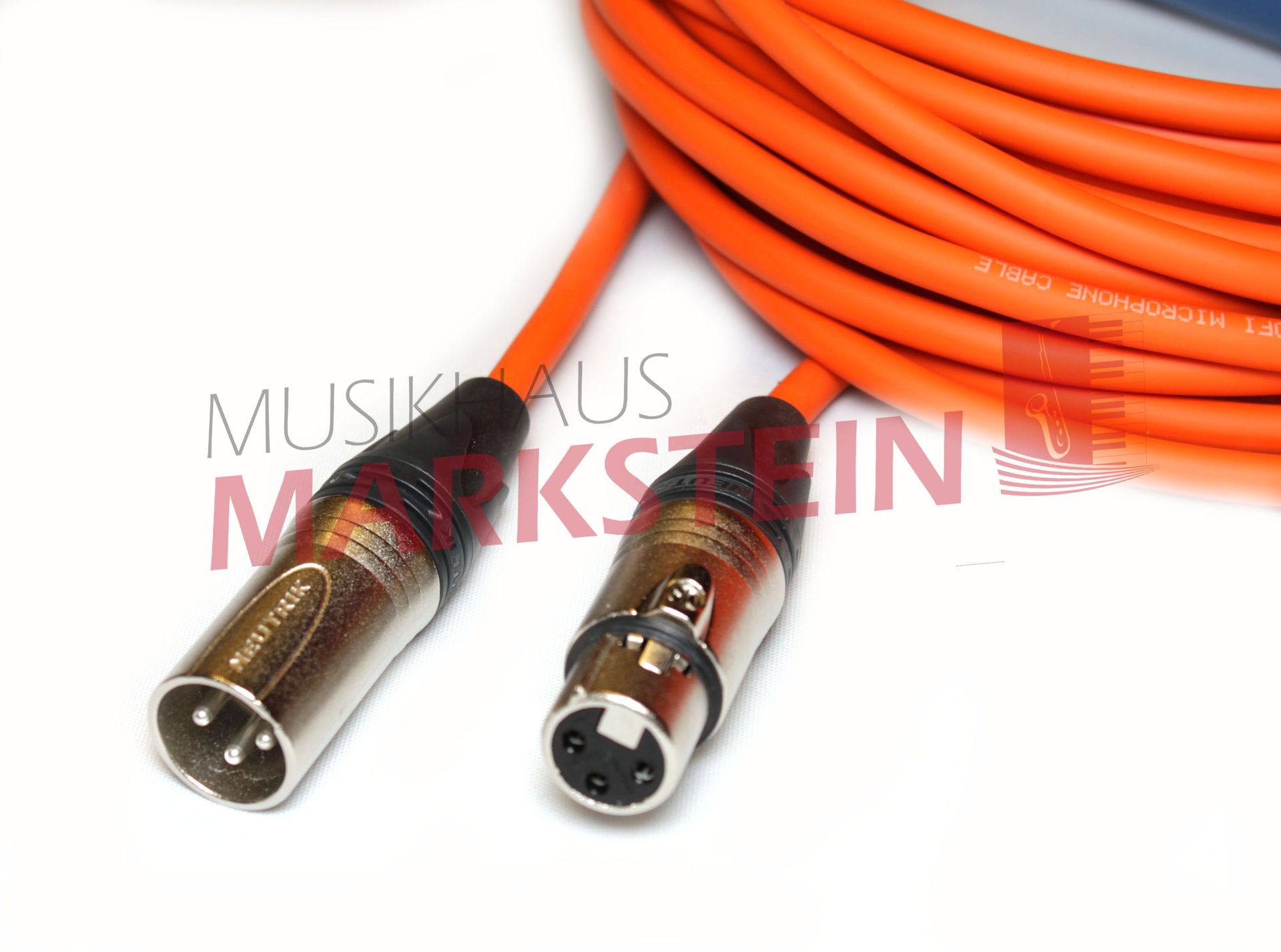 Mikrofonkabel Neutrik XLR male/female, 3 Meter orange