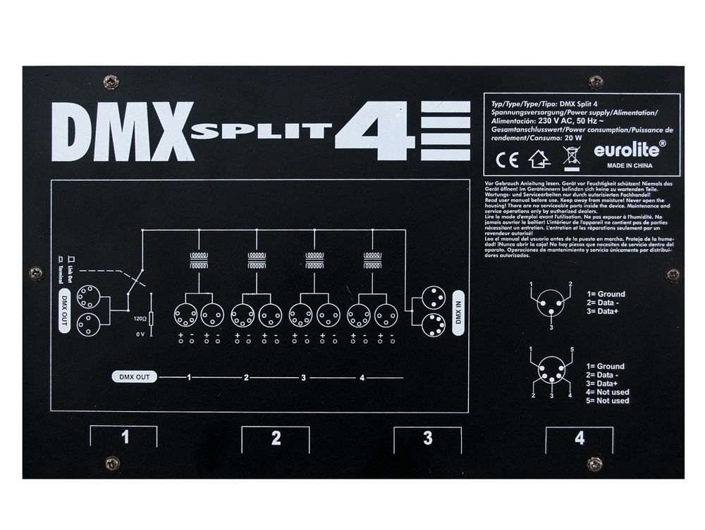 EUROLITE DMX Split 4  Splitter auf 4 galvanisch getrennte Ausgänge_00029478_