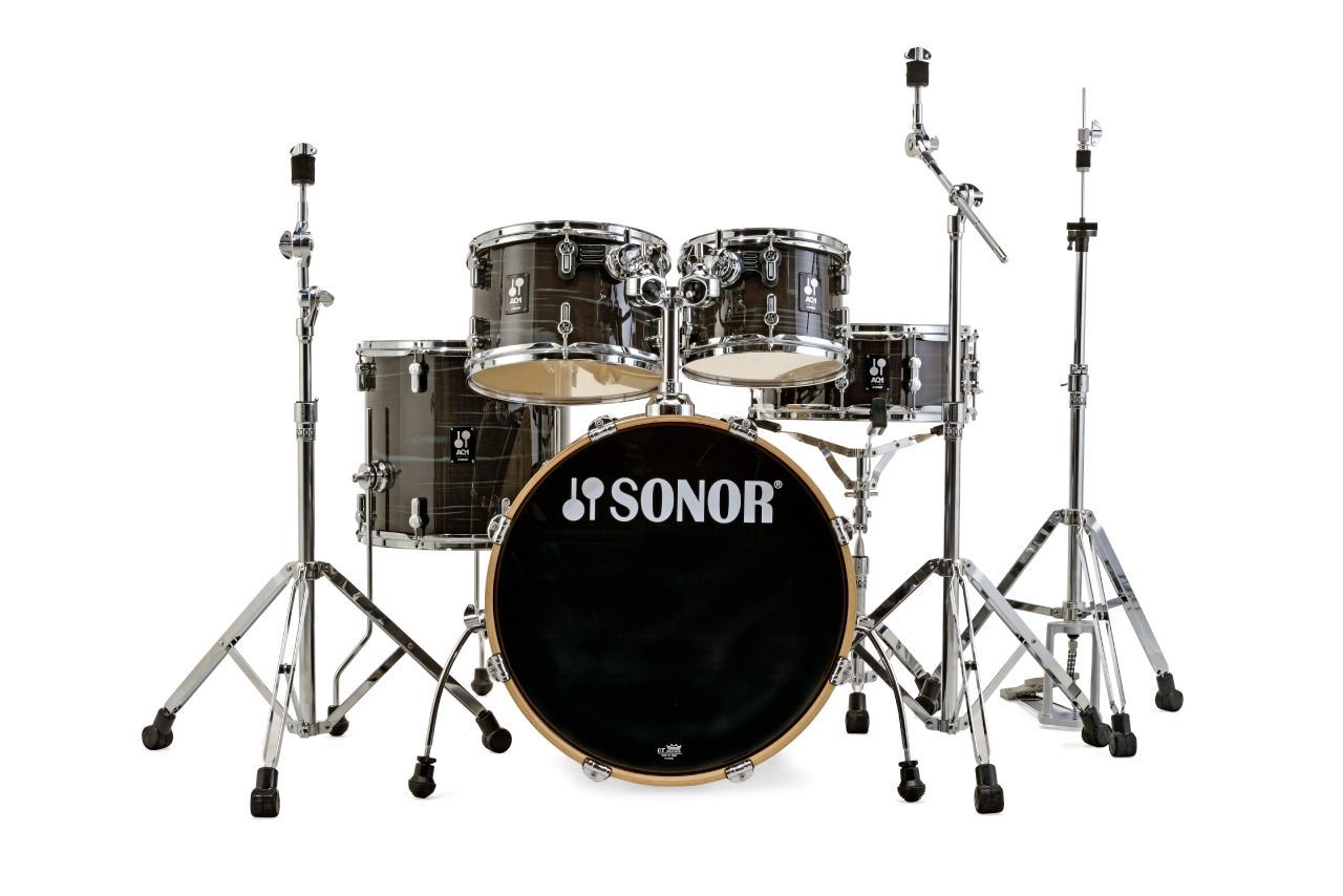 Sonor AQ1 Studio Set Woodgrain Black 20 10 12 14 und Snare  - Onlineshop Musikhaus Markstein