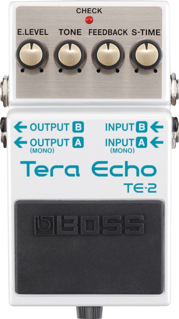 Boss TE-2 Tera Echo, Effektgerät für E-Gitarre, oppulente räumliche Echoeffekte