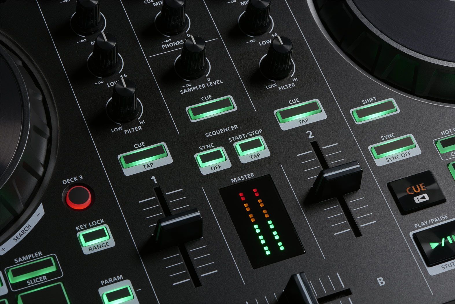 Roland DJ-202  2-Kanal DJ Controller für Serato Intro mit vier Decks