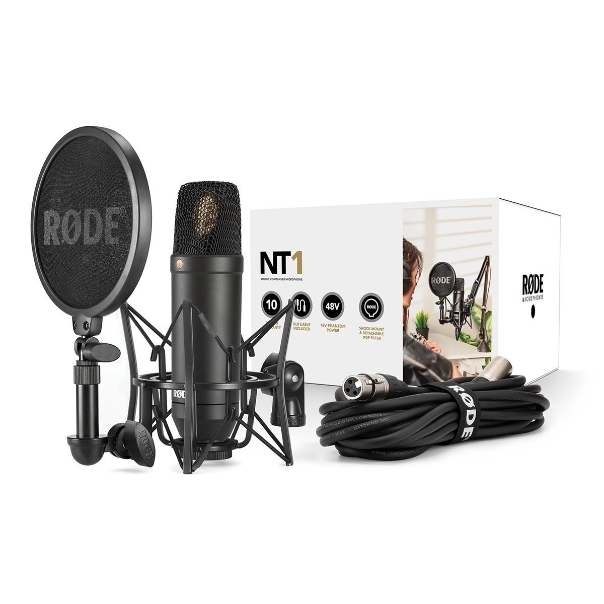 RODE NT1-Kit Großmembran-Kondensatormikrofon  inkl. Spinne SM6 mit Popschutz_00054867_