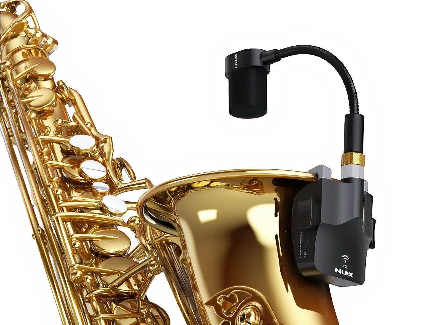 NUX B-6 Blasinstrumenten-Wireless-System 2,4 GHz, Anklippmikrofon für Saxophon