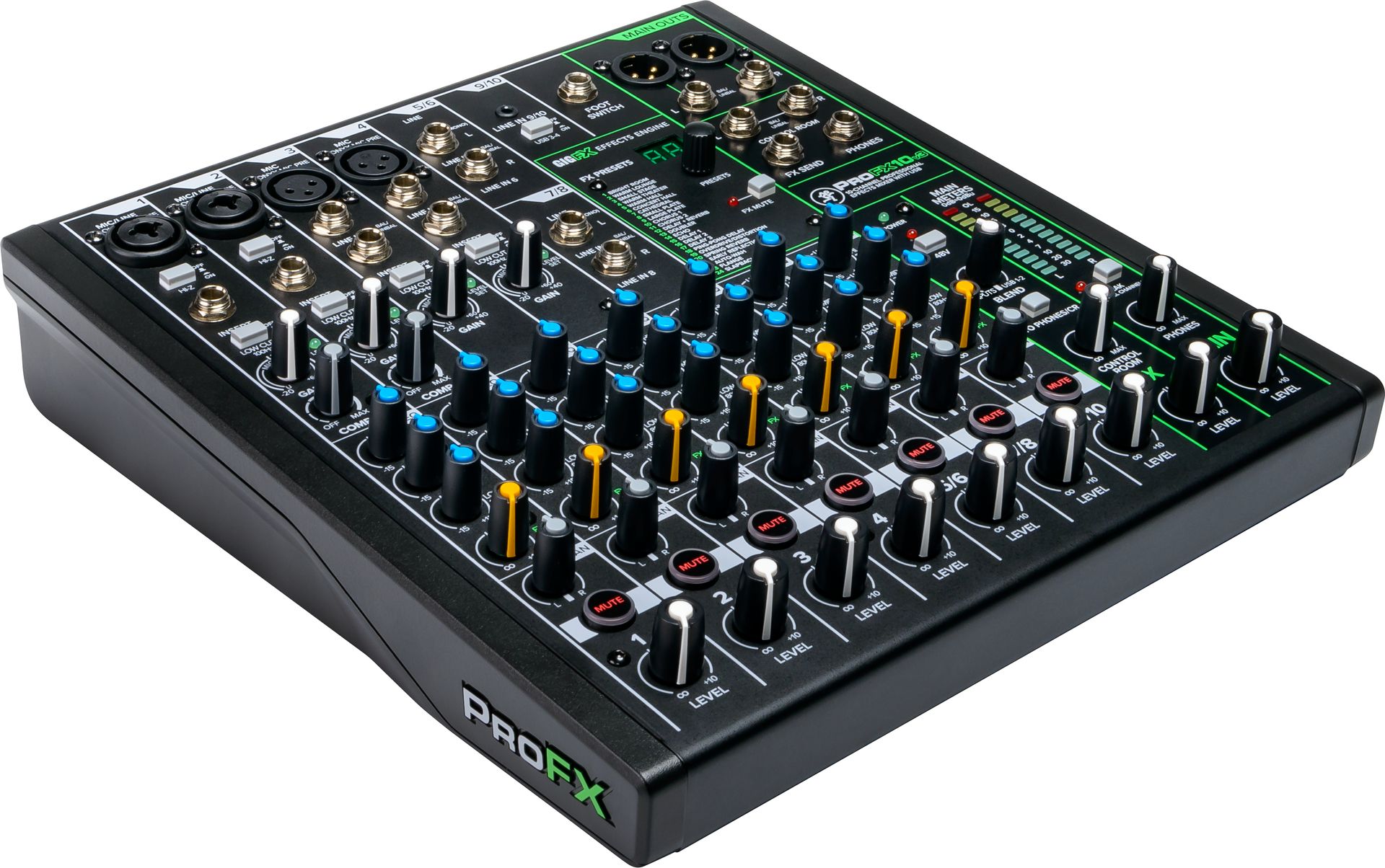 Mackie ProFX10v3 Mischpult 10-Kanal Mixer inkl. Effektgerät, USB-Anschluss