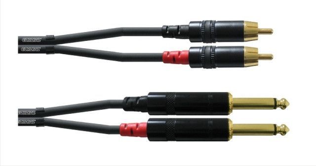 Cordial CFU 1,5 PC, 1,5 m, 2x Klinke 6,3mm  2x Cinch male Insertkabel_00031044_