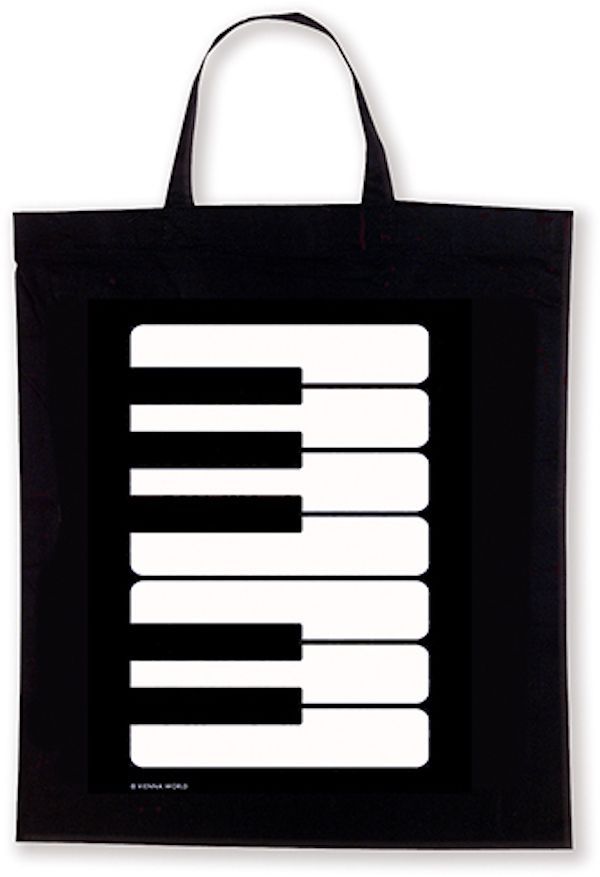 TRAGTASCHE schwarz TragetascheTasche Bag Baumwolle VW -T995 Klavier-Tasten