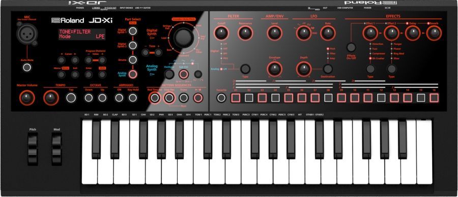 Roland JD-Xi Synthesizer mit analoger und digitaler Klangerzeugung, 