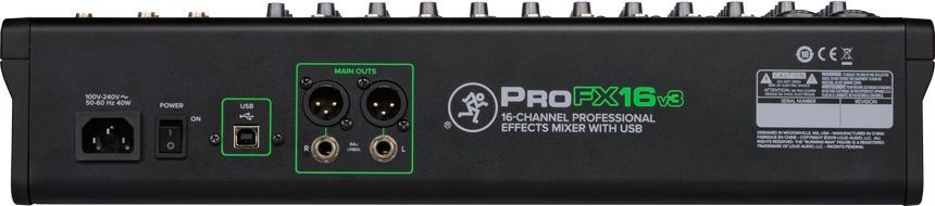 Mackie ProFX16v3 Mischpult 16-Kanal Mixer inkl. Effektgerät, USB-Anschluss