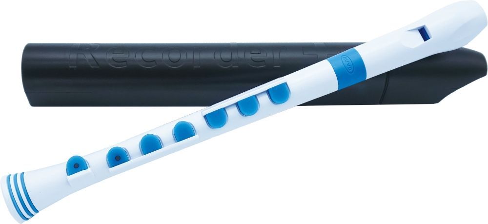 Sopran Blockflöte NUVO Recorder+ weiß-blau, besonders einfache Griffweise