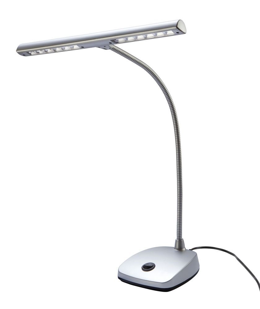 K&M 12297 LED-Pianoleuchte silber matt Klavierleuchte mit 12 Power LED