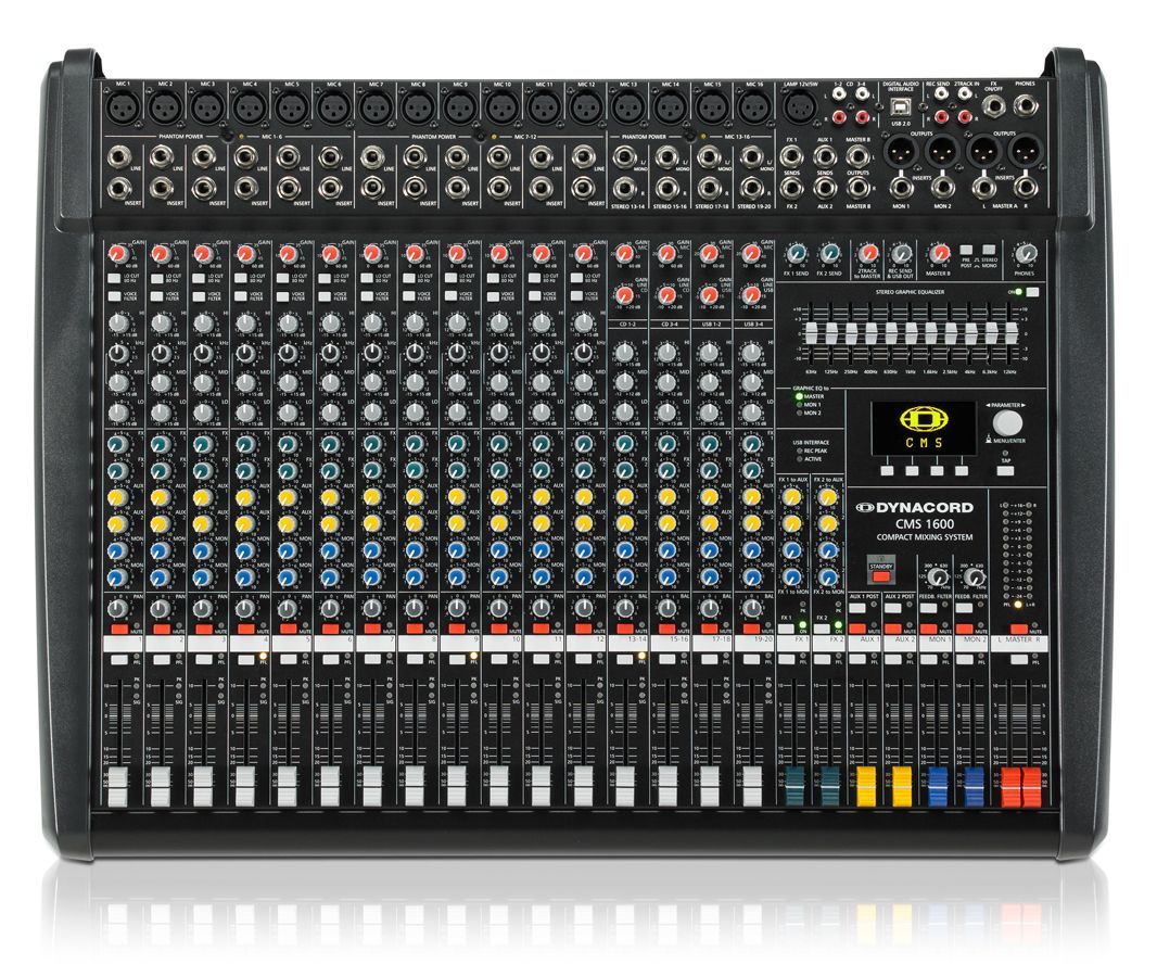 Dynacord CMS 1600-3 Mixer, Mischpult, 12 Mikrofoneingänge, 4 Stereokanäle, EQ_00023342_