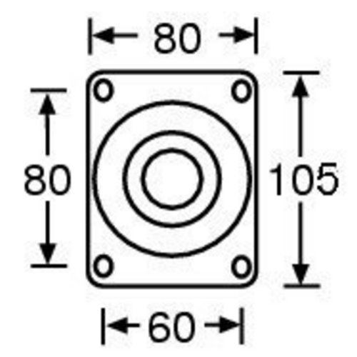 Adam Hall 372191 Blue Wheel Lenkrolle 100mm mit Feststellbremse, Räder für Racks