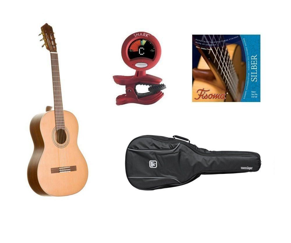 MarkGuitar Konzertgitarren SET Advanced, Paket: Klassikgitarre, Tasche, Zubehör