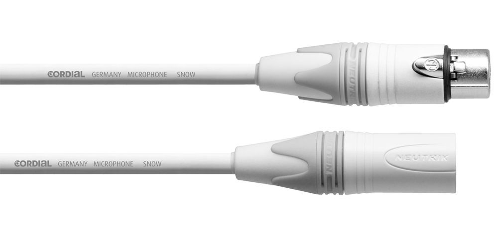 Cordial CXM 10 FM Snow Mikrofonkabel weiß Neutrik XLR male/female, 10 Meter