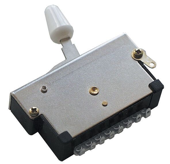 Schaller 5-Weg Megaswitch Schalter für E-Gitarre, z.B. Fender Stratocaster, weiß_00002989_