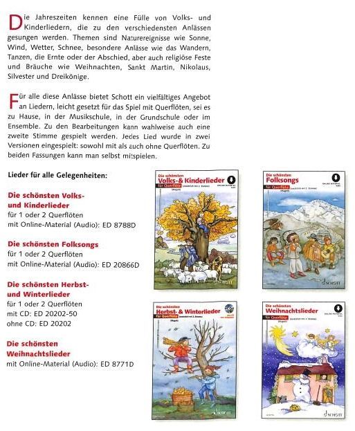 Noten Die schönsten Weihnachtslieder (+Online Audio) 1. & 2.Stimme ED 8771D 