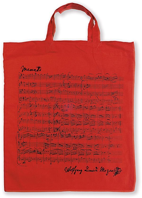 TRAGTASCHE rot TragetascheTasche Bag Baumwolle VW-T978 Vienna World Mozart Motiv