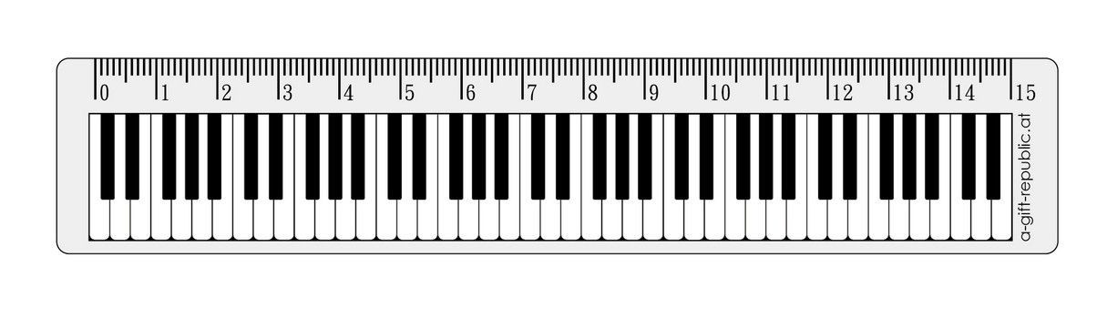 9001181024008 - Lineal Tastatur 15 cm transparent weiß mit schwarzem Druck