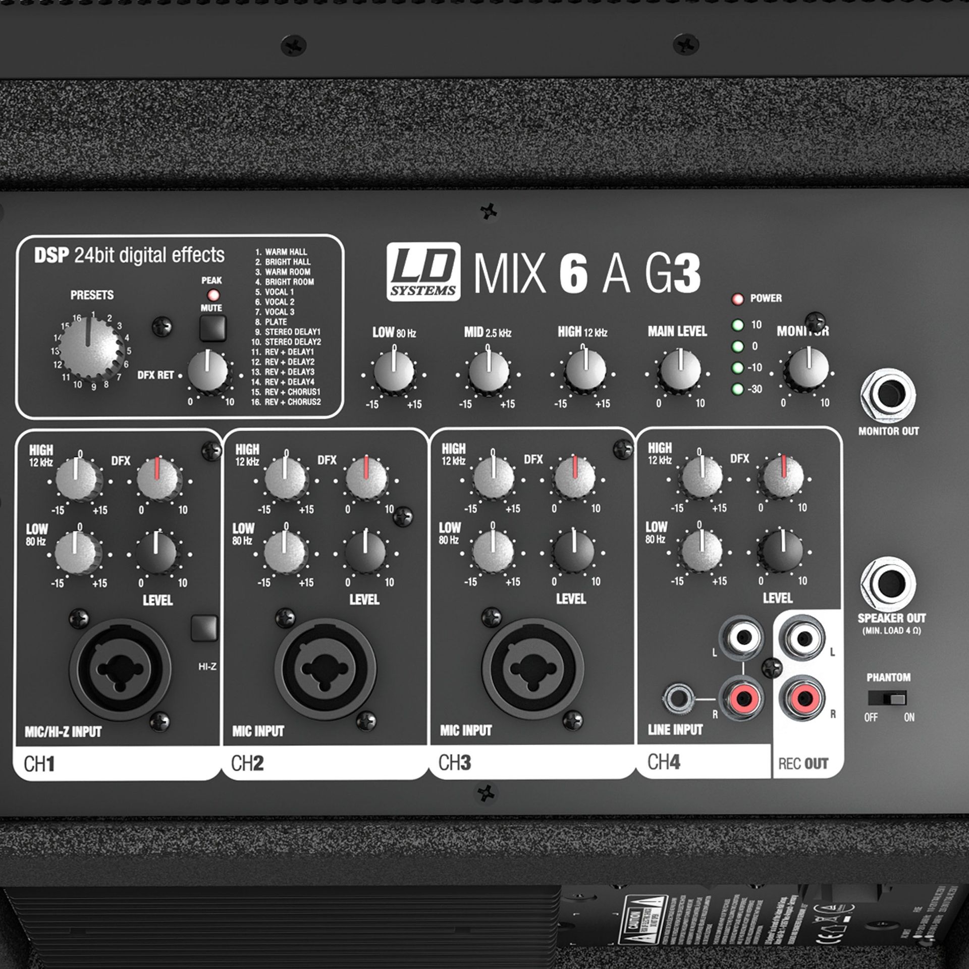 LD Systems Stinger MIX 6 A G3 Aktivbox mit integriertem 4-Kanal-Mixer