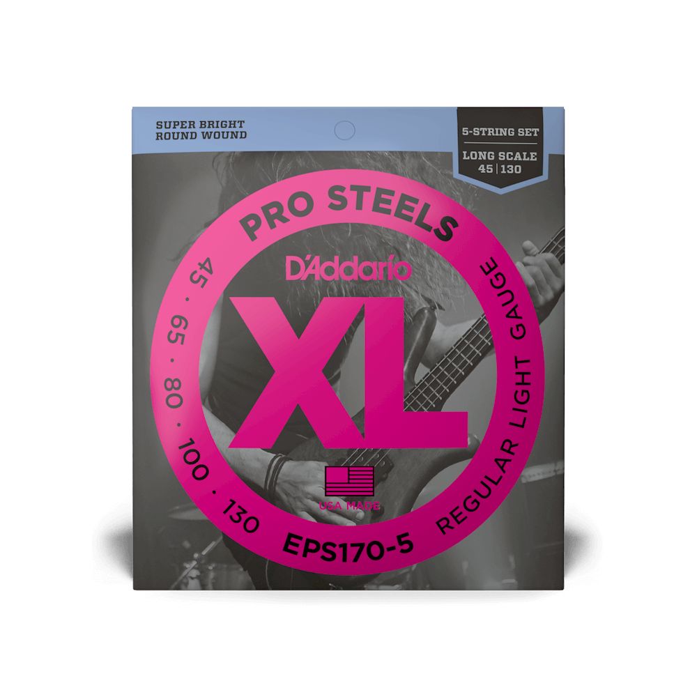 D'Addario EPS170-5 E-Bass Saiten, Prosteels 5 String Bass 045-130