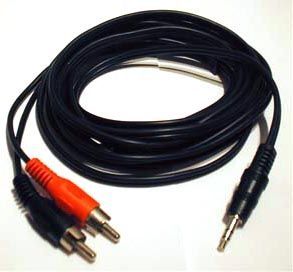 Insertkabel 3,5mm Stereo Klinke2x Cinchstecker, 3 Meter, schwarz