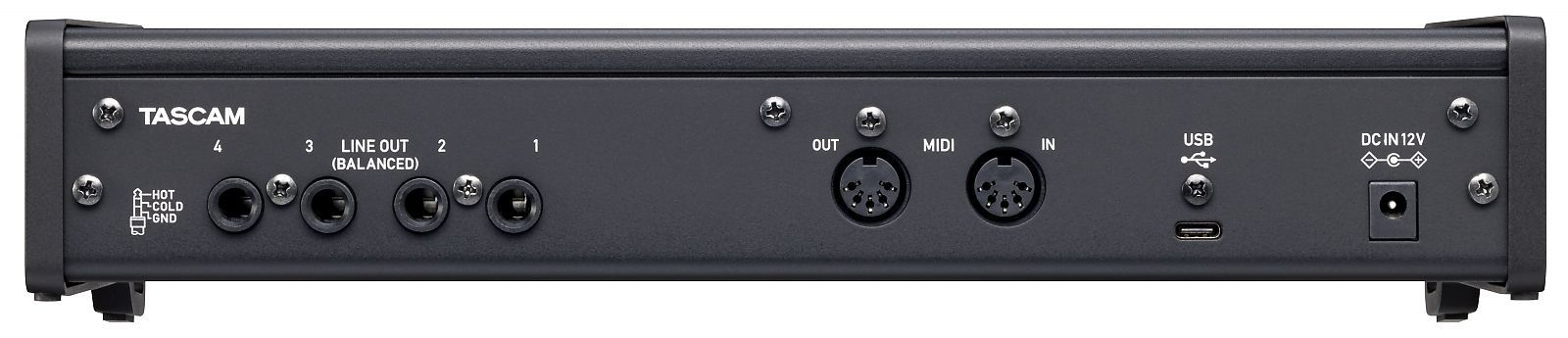 Tascam US-4x4HR USB Audio Interface 4-Kanal mit 4 Mikrofon-/Line-Eingängen