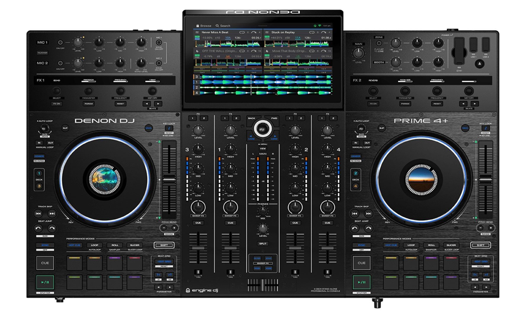 Denon DJ Prime 4+  4-Deck Standalone DJ System mit 10 Touchscreen