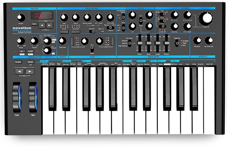 Novation Basstation II Synthesizer mit analoger Klangerzeugung und 25 Tasten