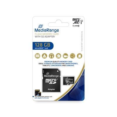 MediaRange microSDXC Speicherkarte 128 GB Micro SD Card  inkl. SD-Adapter