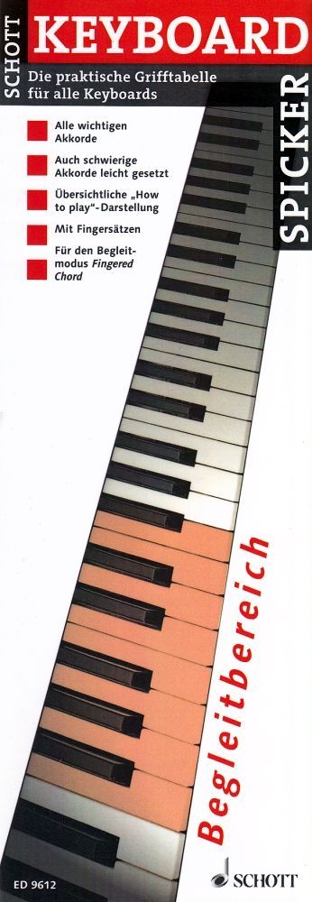 Noten Keyboardspicker DIE Grifftabelle Schott ED 9612 