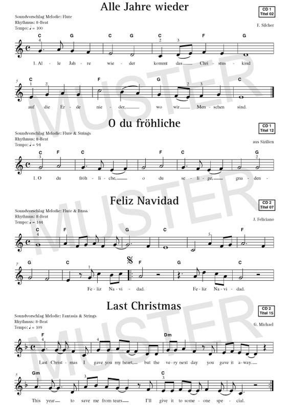 Noten Merry Christmas 44 bekannte Weihnachtslieder Hage EH 1087 incl. CD_00008045_