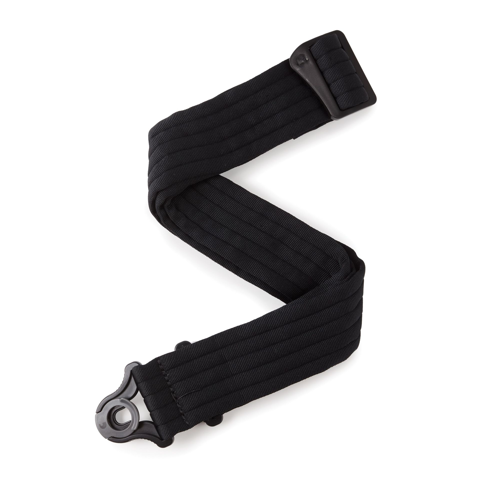 D’Addario Auto Lock Guitar Strap Black Padded Stripe 50BAL01