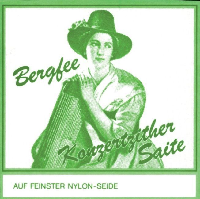 Bergfee Zither-Saiten 1321 grüne Serie, Begleitsatz, 1321-MSBE Harfenzither