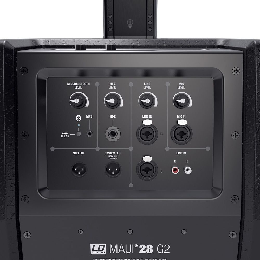 LD Systems Maui 28 G2 Kompaktes Säulensystem mit Mixer und Bluetooth schwarz