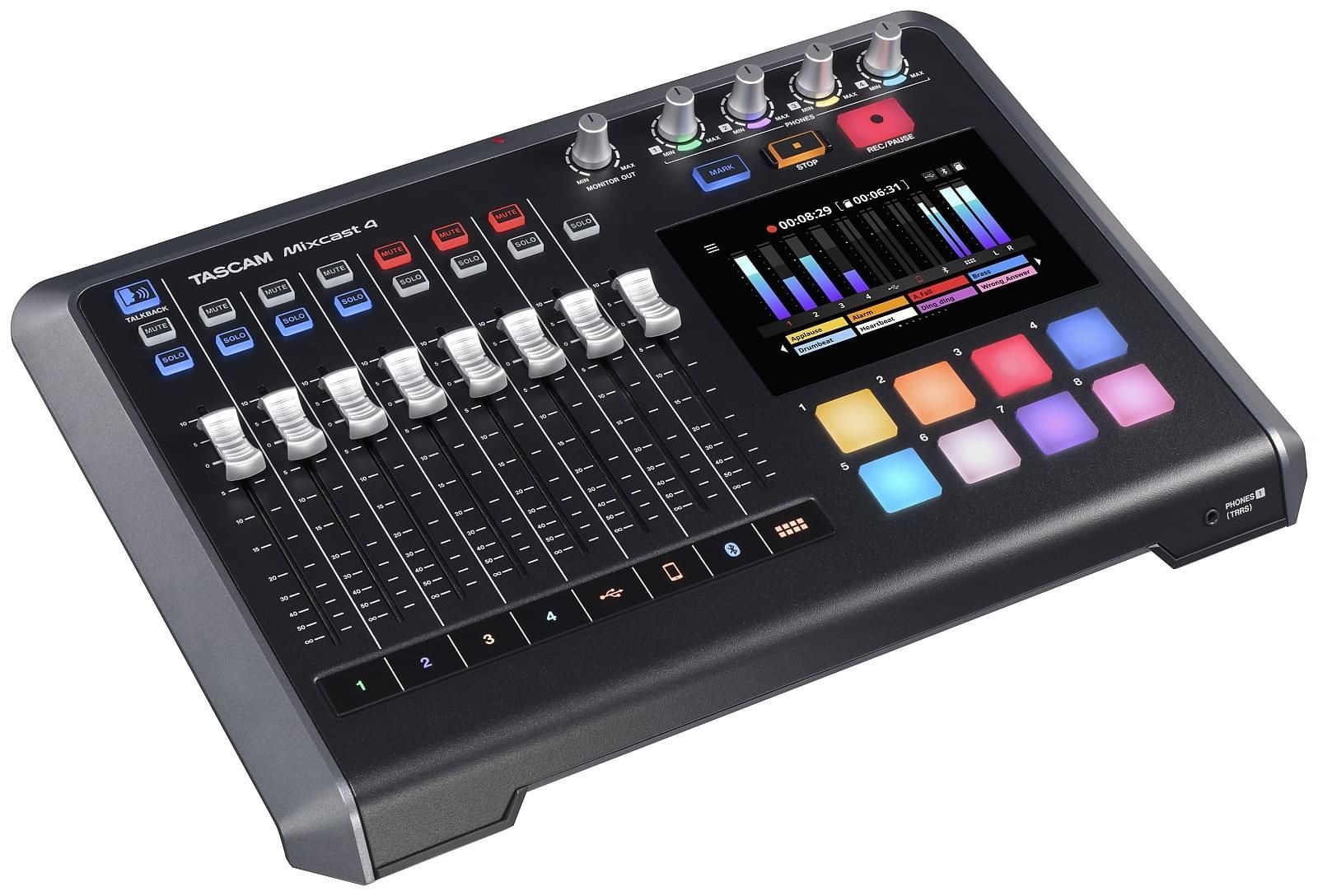 Tascam Mixcast 4 Podcast Aufnahmemischpult, USB-Audiointerface, Recorder, Mixer_00050605_