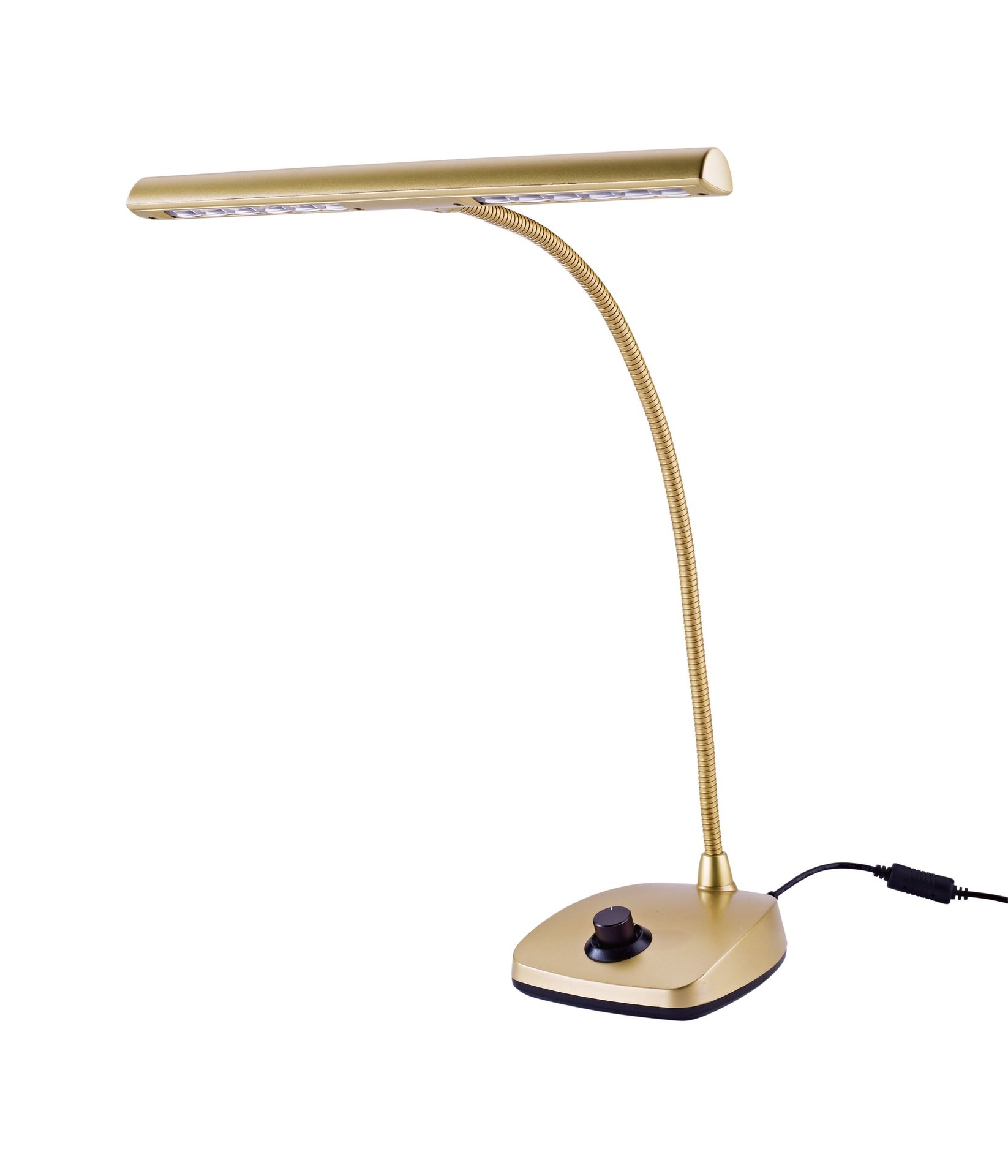 K&M 12298 goldfarbig LED-Pianoleuchte Klavierleuchte dimmbar -mit 12 Power LED_00051822_