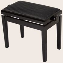 Burghardt B5 Klavierbank schwarz matt, Sitz Stoff schwarz, made in Germany