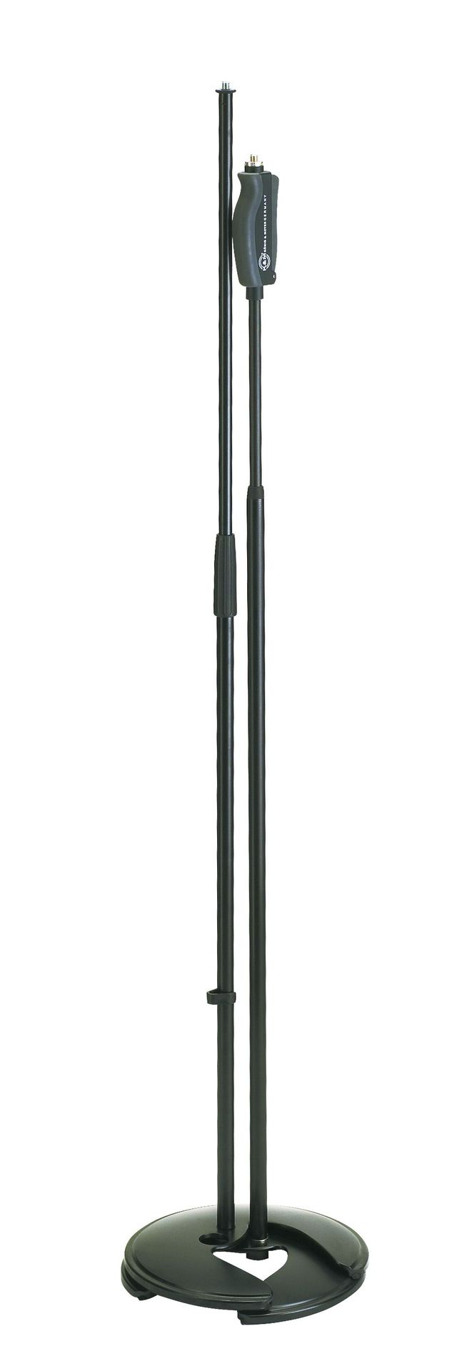 K&M 26075 Mikrofonstativ, Einhandverstellung, stapelbar, Spezialrundfuß, schwarz K&M 26075 Mikrofonstativ, Einhandverstellung, stapelbar, Spezialrundfuß, schwarz